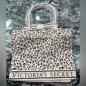 Victoria’s Secret pink heart Leopard Print Tote Bag